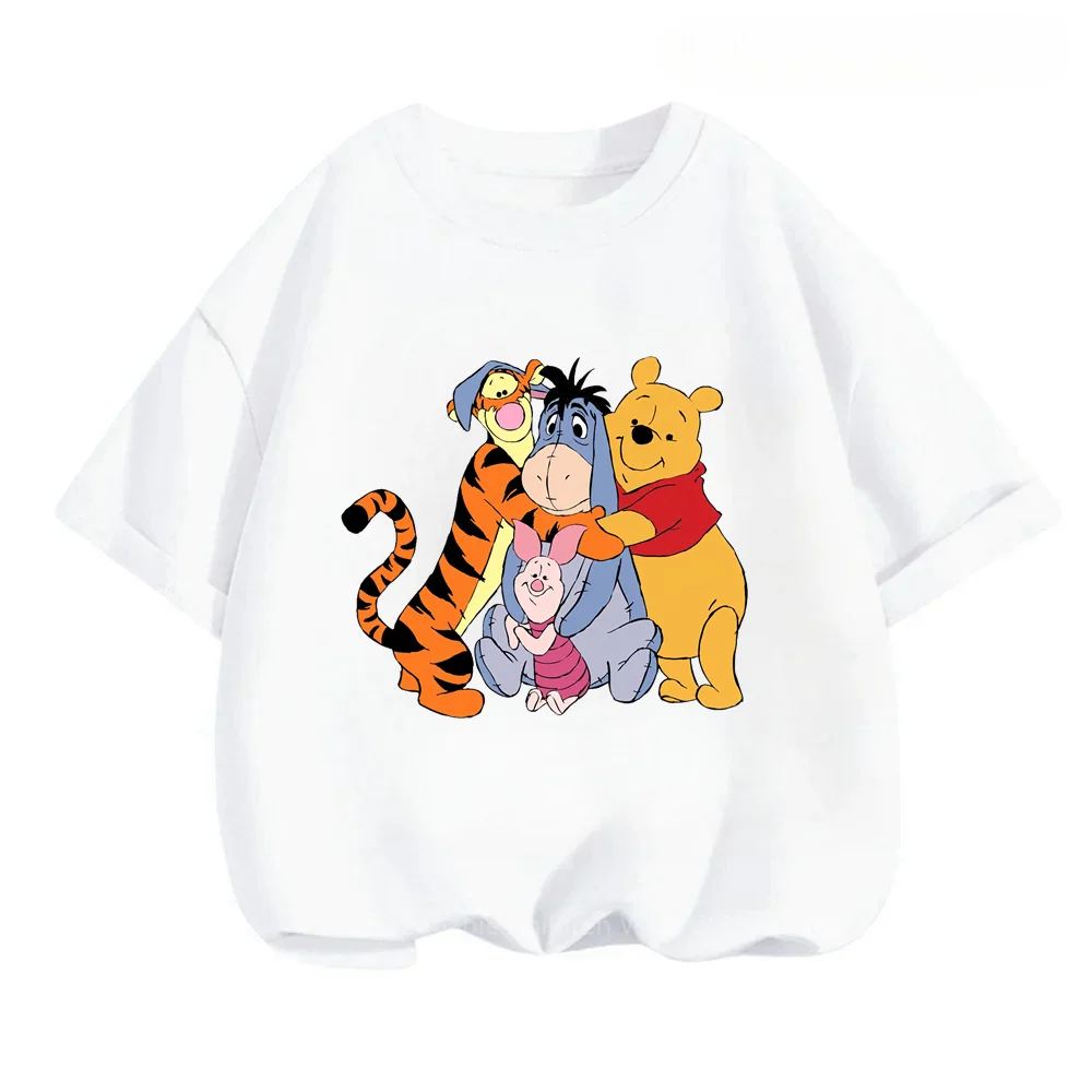 Summertime Fashion for Kids! Disney Winnie the Pooh Kawaii O-neck Hip-Hop T-shirts - Stylish, Soft Wear for Boys and Girls