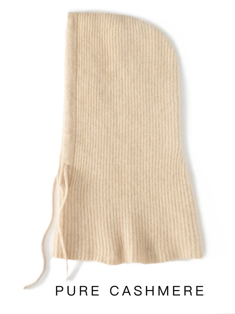 シックな女性 100% カシミヤフード付きスカーフニット帽子暖かいプルオーバーフード付きスカーフ秋冬カジュアルシンプルなスタイルカシミヤトップス