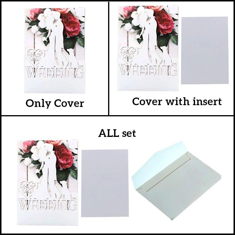 25pcs Bride and groom Wedding Invitation Letter Greeting Card Birthday  Adult Baptism Envelope Postcard Party Decoration