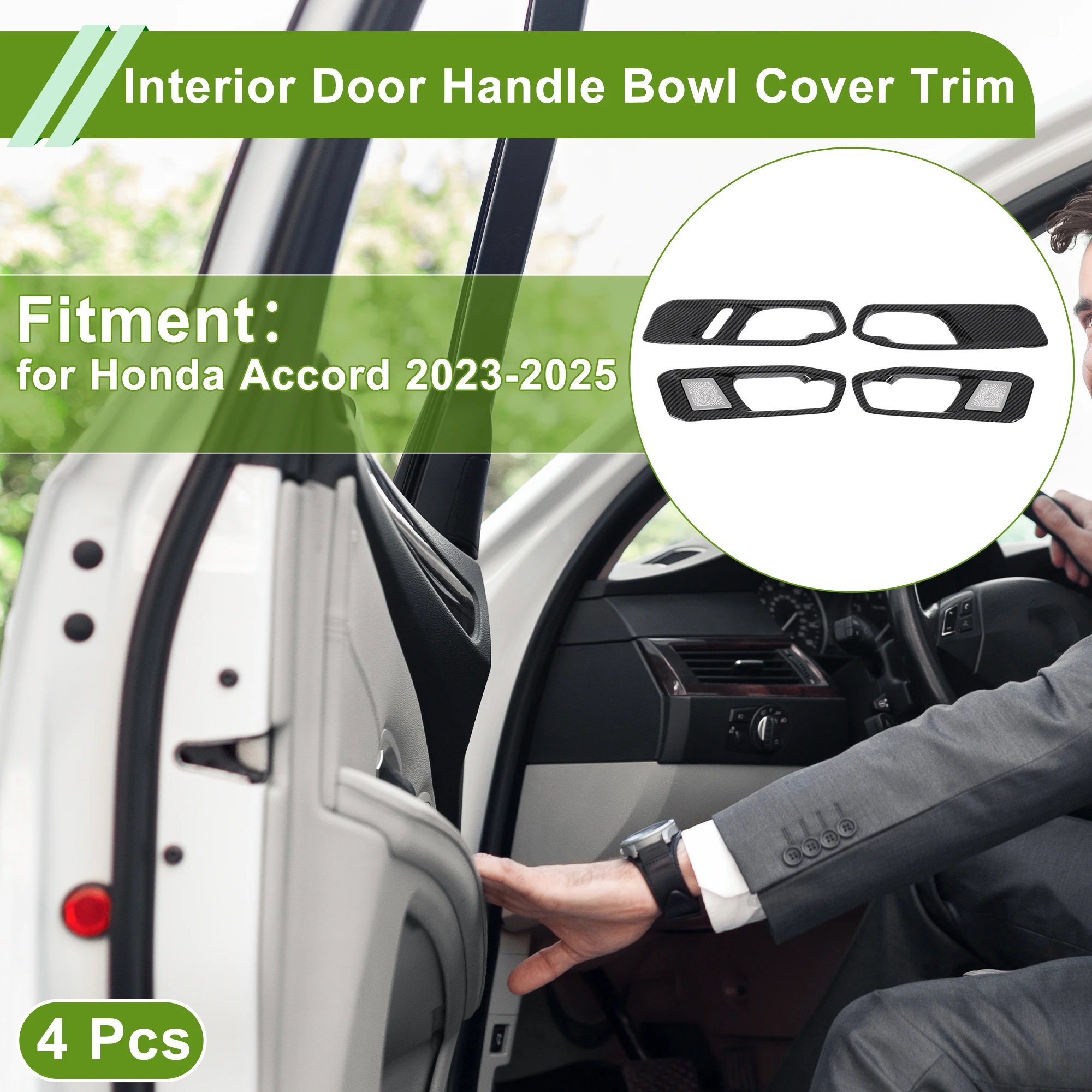 

UXCELL внутренняя дверная ручка чаша накладка для Honda Accord 2023-2025 ABS 4 шт.