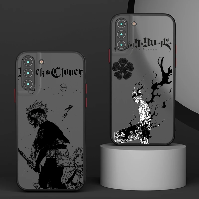 

Anime Black Clover Cool For Samsung S24 S23 S22 S21 Ultra S20 FE Note 20 Lite Plus Frosted Translucent Phone Case