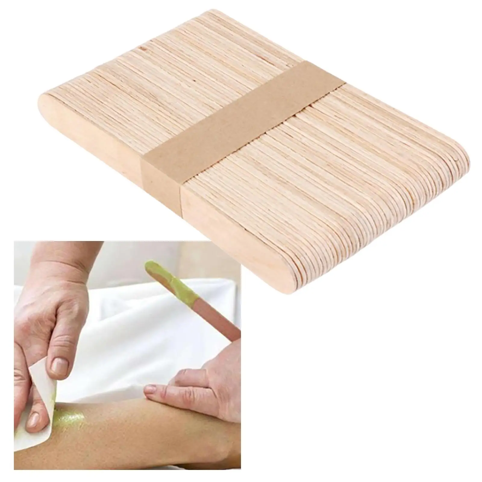 50 Pieces Disposable Wooden Wax Sticks Waxing Spatulas for Hair Removal Salon