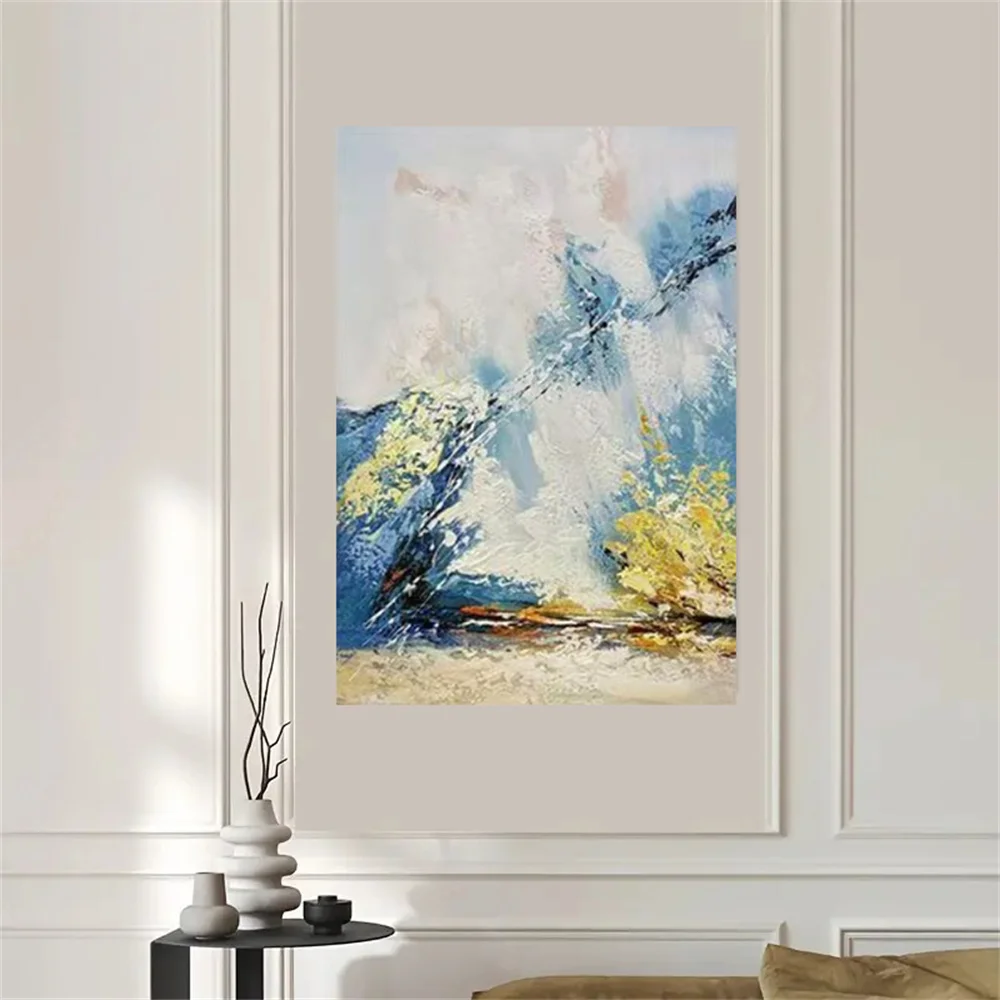 

Hand Painted Abstract Landscape Oil Painting On Canvas Flower Modern Pastoral Canvas Wall Art Picture For Living Room Decor Art