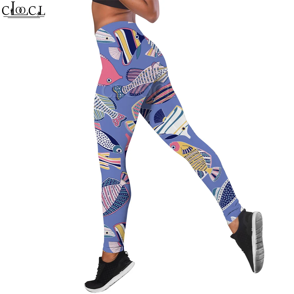 CLOOCL Abbigliamento da palestra Leggings con stampa di moda Pantaloni fitness a vita alta Pantaloni casual Harajuku Legging sportivo da donna per donna