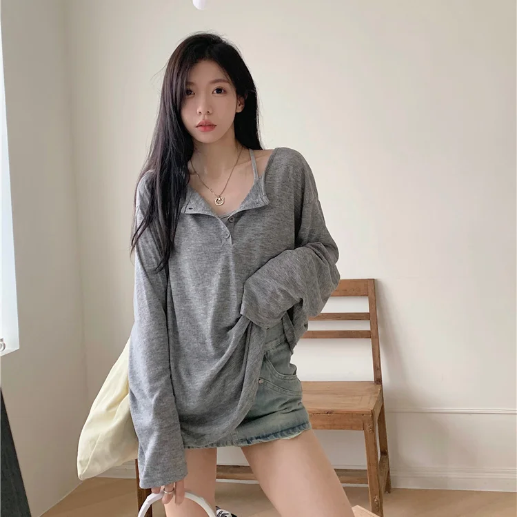 

Long Sleeve T-Shirts Womens Bohemian Style Cotton Tops Relaxed Fit Oversized Purple Lace Trim Soft Breathable Fabric Fall Winter