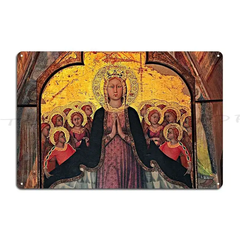 Letrero Metálico Decorativo de Pared con Icono Antiguo Ruso de la Virgen María Teotoca de Vladimir, Placa Decorativa para Garaje, Póster de Lata