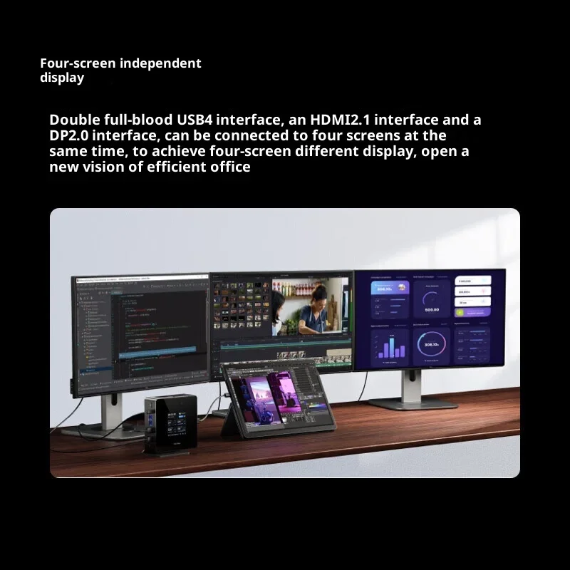 جهاز كمبيوتر AtomMan X7 Ti Intel Core Ultra9-185H عالي الأداء AI مع شاشة لمس مستجابة للغاية لسطح المكتب الصغير فائق الهدوء للألعاب #4