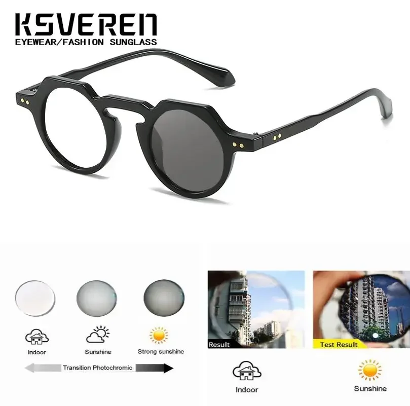 Men Women Personality Round Photochromic Nearsighted Glasses Refractive Astigmatism Lenses Anti Reflection 0 -0.5 To -6.0