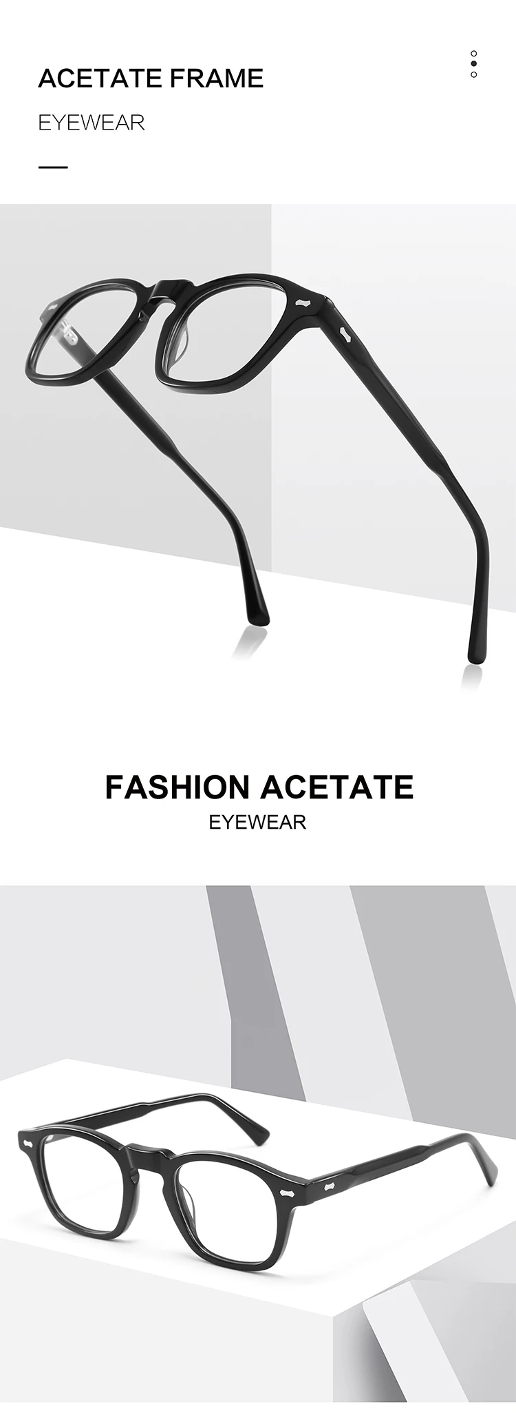 ALICIA Acetat Mode Retro Brillen Polygon Spektakel Optische Verordnung Rahmen Mann Frau – Detail 2