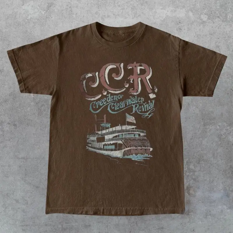 

Коричневая футболка Creedence Clearwater Revival Band, полный размер S 5XL