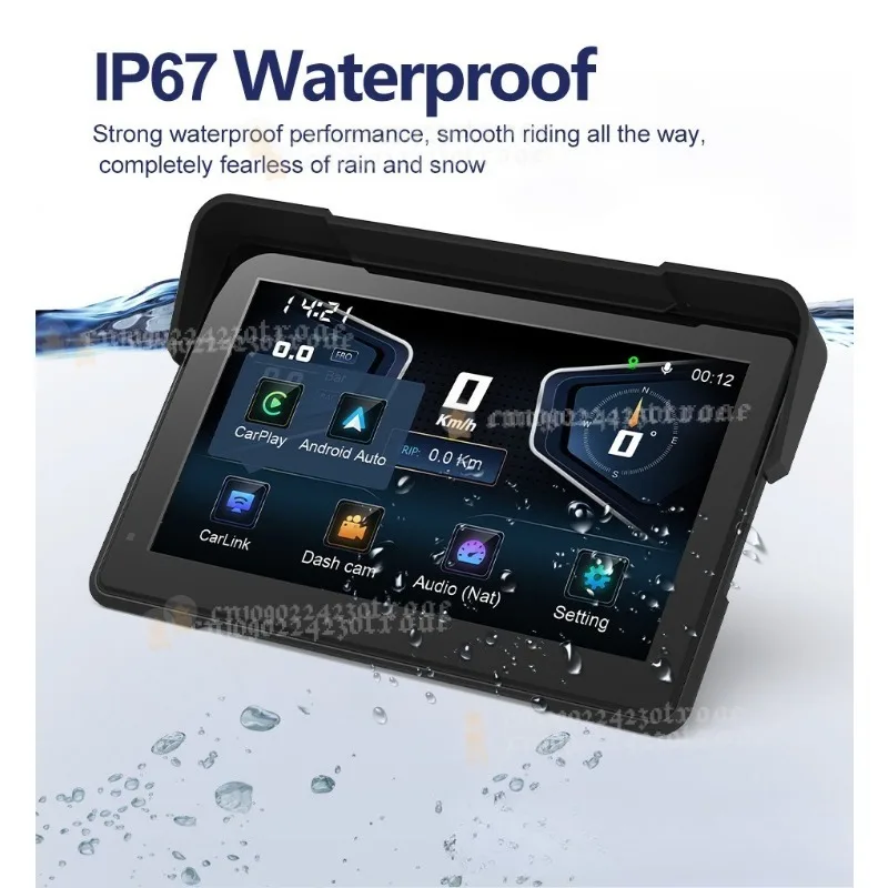 7 Inch 4K Motorcycle DVR Wireless CarPlay Android Auto GPS Navigation TPMS Monitor