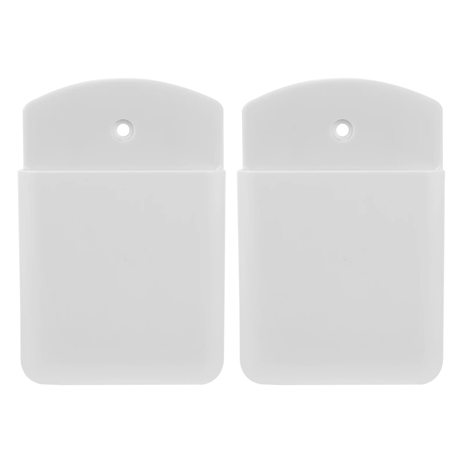 

2 Remote Control Storage Boxes Wall Mounted White Holder Rack for AC Fan Phone Accessories Organizer Bracket
