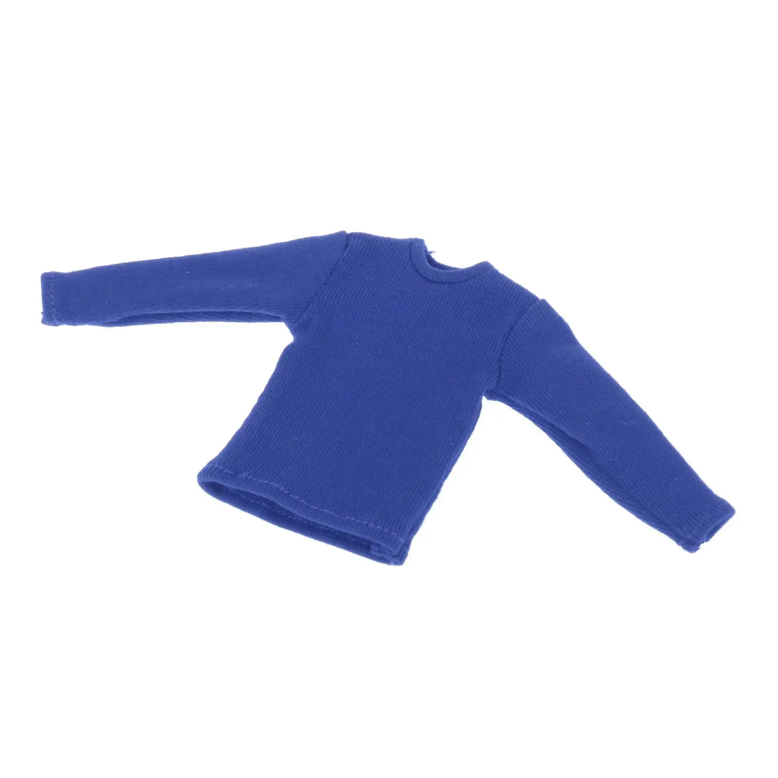 

Мини-рубашка с длинным рукавом в масштабе 1/12 для 6-дюймовых мужских и женских фигурок солдат Accs Blue