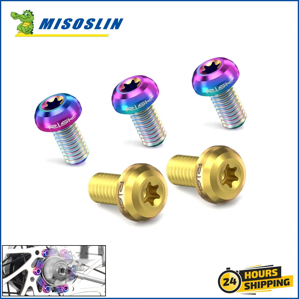 Universal Titanium Alloy Screw M5x10 T25 Bolt for Fixing Disc Brake Rotor for Electric Scooter Bicycle Brake Disc Screws Parts