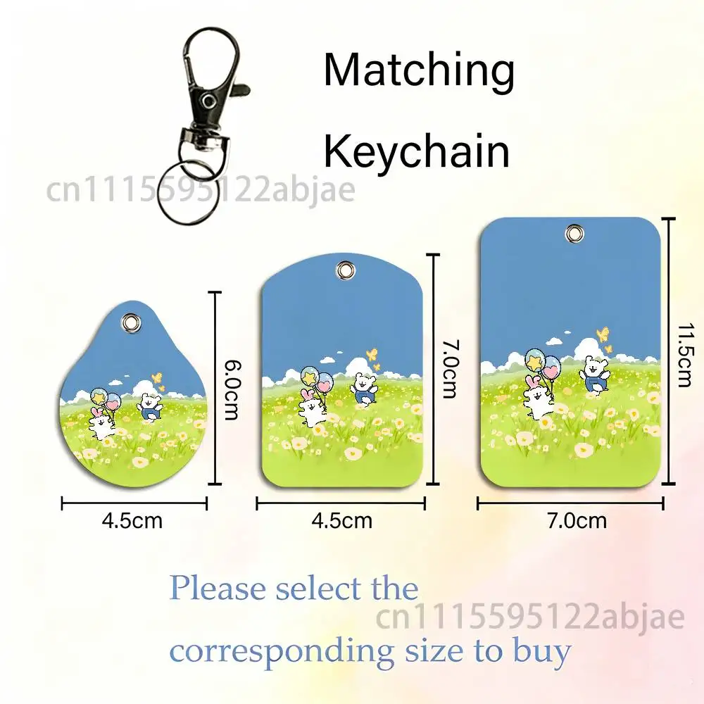 M-Maltese Card Case Leather Card Holder Keychain Key Ring Transportation Card Case With Lanyard