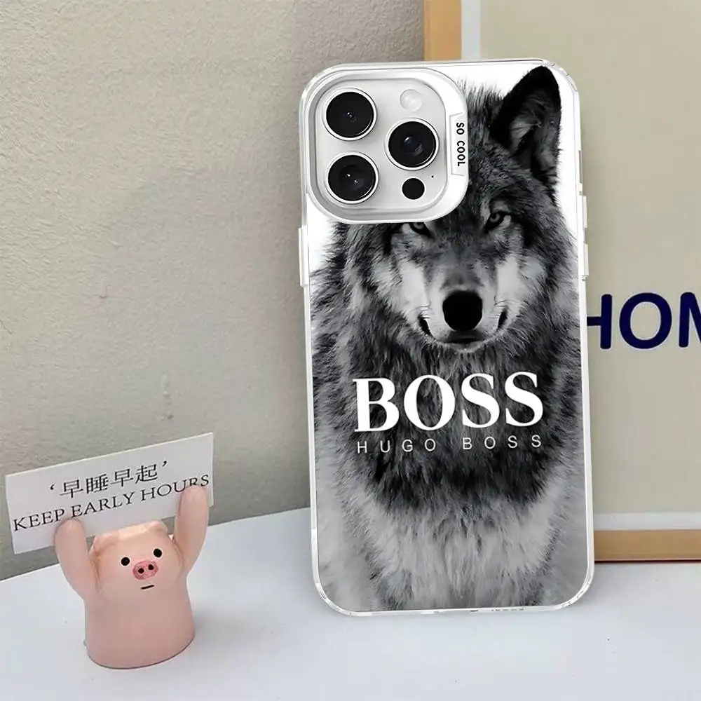 HUGO BBOSSES coque de téléphone pour iPhone 17 16 15 14 13 12 11 Pro MAX mat antichoc arrière Anti chute couverture mate