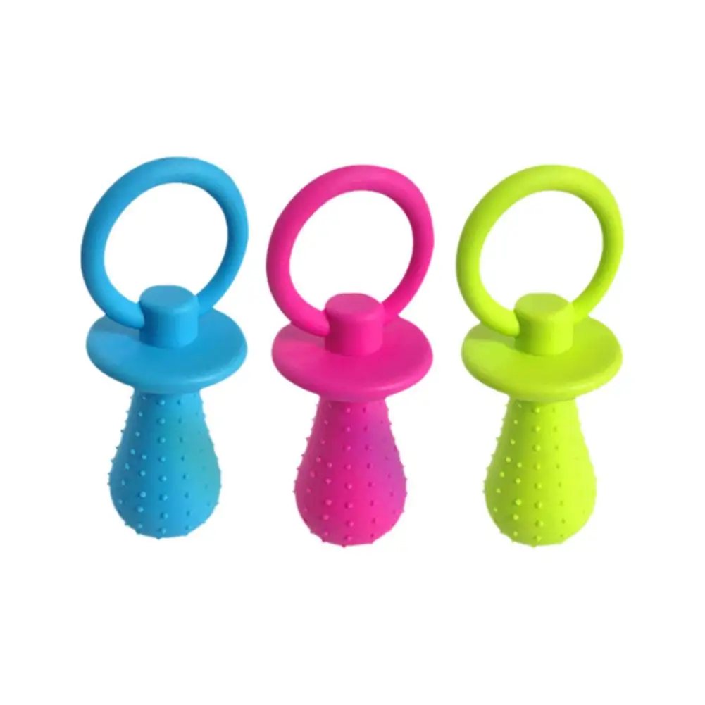 Rubber Dog Pacifier Toy With Bell For Teething - Pet Vocalization Toy And Chew Toy Supplies Pet Dog TPR Pacifier Toy