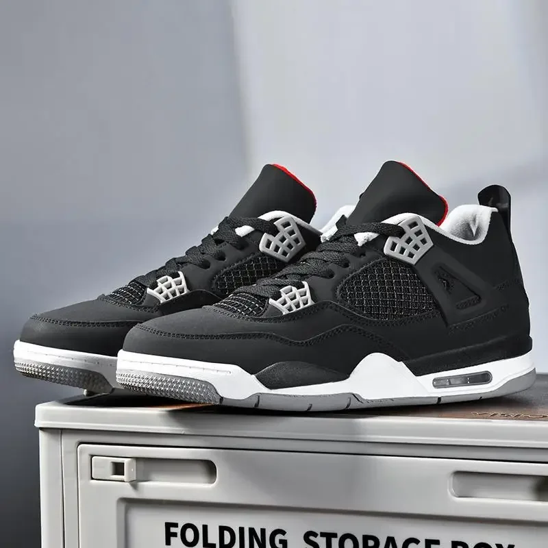 أحذية كرة السلة الرياضية للرجال العمل الترافي أزرق أبيض أسمنتي جامعة باريس AJ4 أحذية الزوجين الكهربائية الأم #3