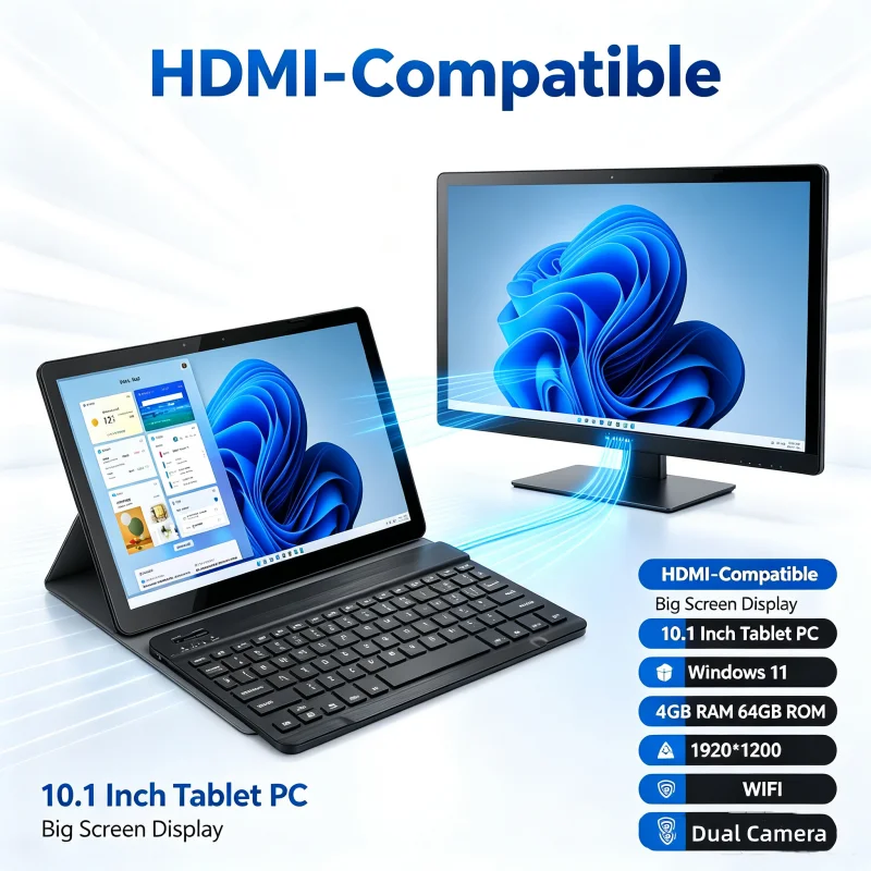 WINDOWS 11 Tablet PC 10.1 Inch 4GB RAM 64GB ROM AR40 64-Bit Operating System X64-Based 1920 X 1200 IPS HDMI-Compatible WIFI