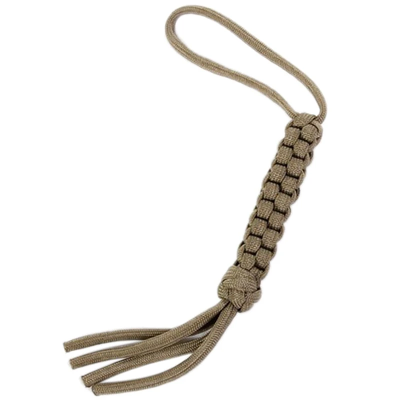 3X Paracord Square Weave Knife Lanyard--Khaki