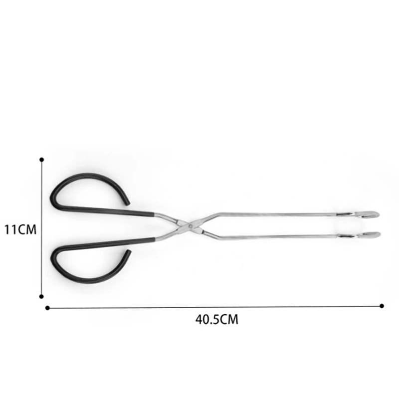 ملقط مطبخ من الفولاذ المقاوم للصدأ ملقط مقص طويل جدًا مع مقبض مريح لشواء الشواء HY