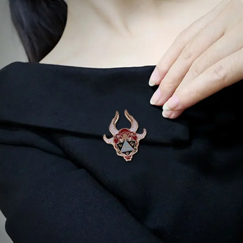 Dunge0ns Dragon D20 Dice Enamel Pin Dnd Game Brooch Charamatth Art Badge Jewelry Gift