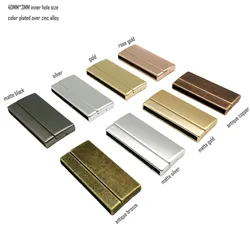 AaaZee 2 Pieces 40mm Flat Silver Strong Magnetic Clasps for Bracelet Making 40mmx3mm Hole Leather Cord Glue in