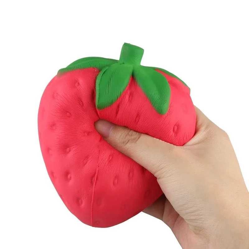 Squishy Strawberry cheap Slow Rising Squeeze Phone Strap Charm Squishes Simulation soft Scented Kid Toy Gift Collections