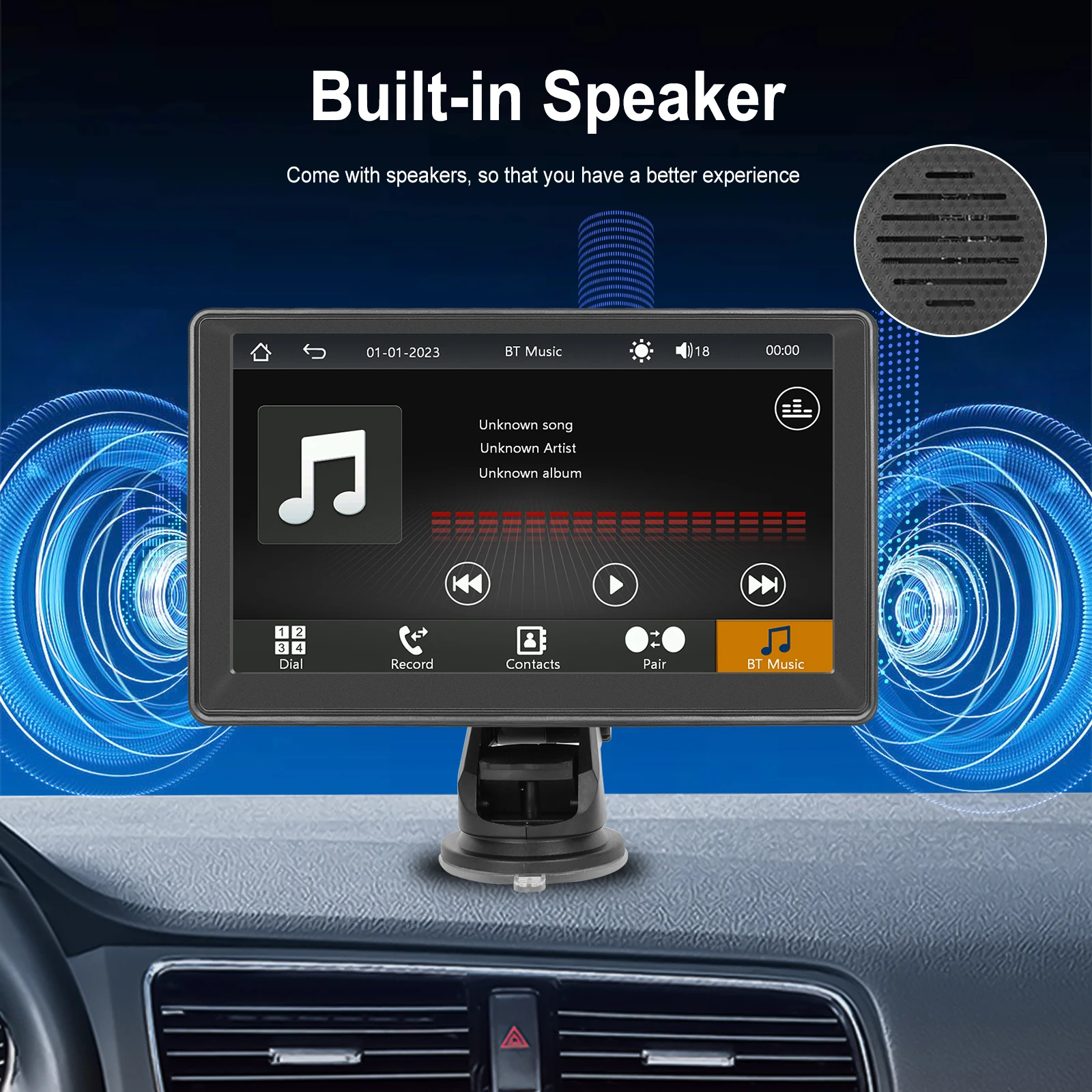 Camecho-Multimédia Carro Universal com Tela Sensível Ao Toque, Carplay Sem Fio, MP5, Leitor Portátil Inteligente, Suporta Android, Auto Bluetooth,