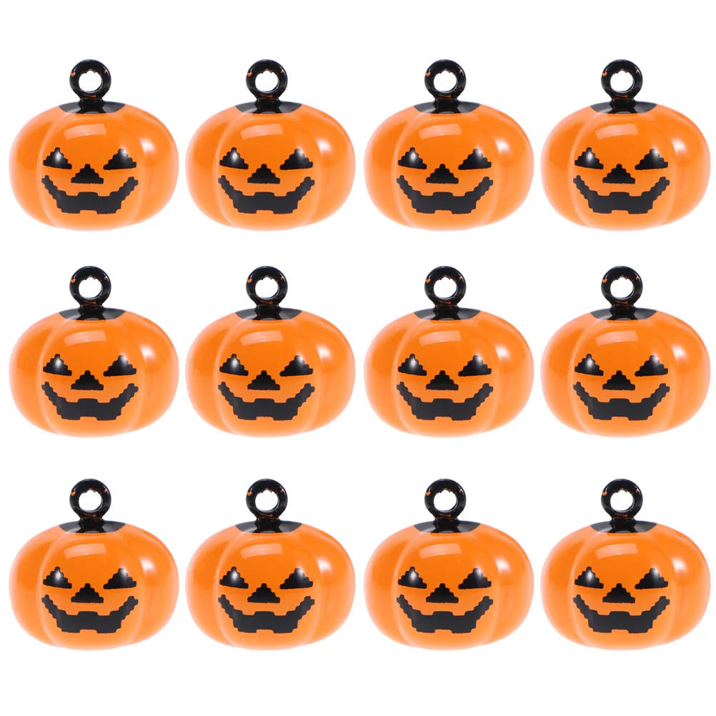 

12pcs Pumpkin Shape Pet Necklace For Dogs Cats Copper Quick Release Buckle Ringing Bell Halloween Gift Decor