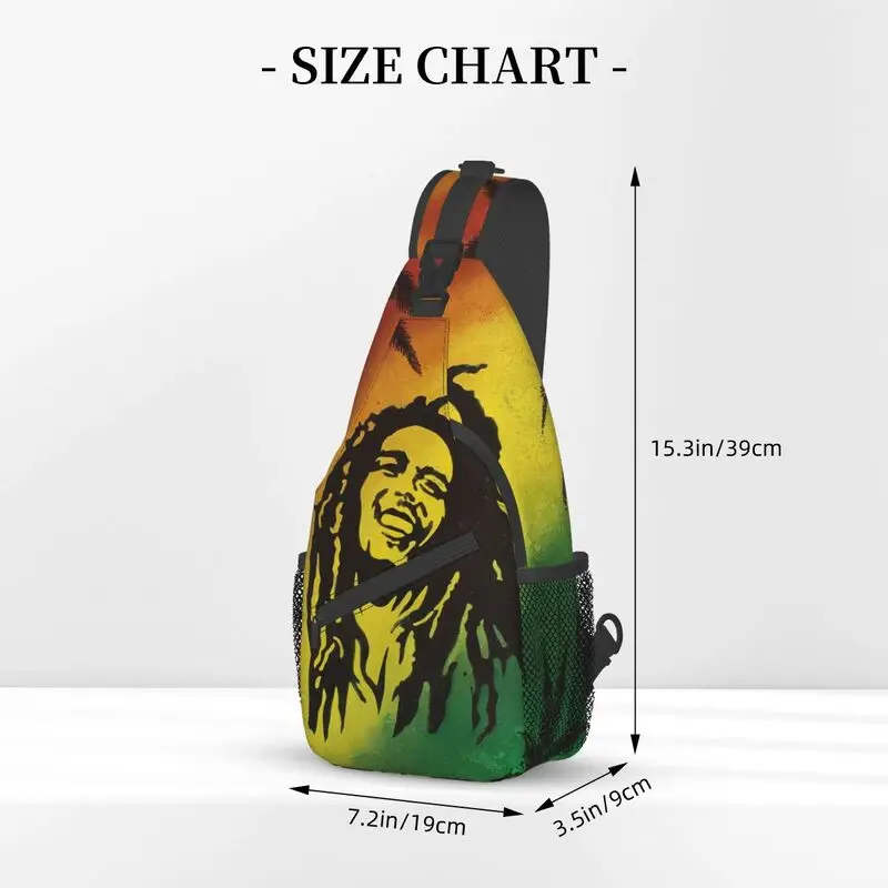 Mochila masculina crossbody sling, bolsa de ombro personalizada para ciclismo, mochila de acampamento, Kingston Reggae Rock Bob Marley