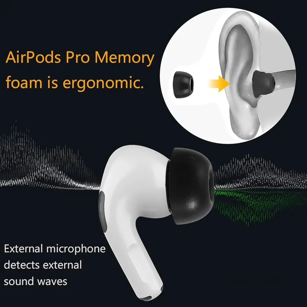 سيليكون الأذن نصائح سدادة الأذن مع ثقب الحد من الضوضاء ل AirPods Pro 3 استبدال سماعات الأذن بطانة للأذن سماعة اكسسوارات L/M/S/XS #4