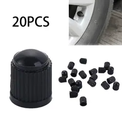 20PCS Black ABS Black Universal Dustproof Caps Car Tire Valve Stem Caps Dust Cover