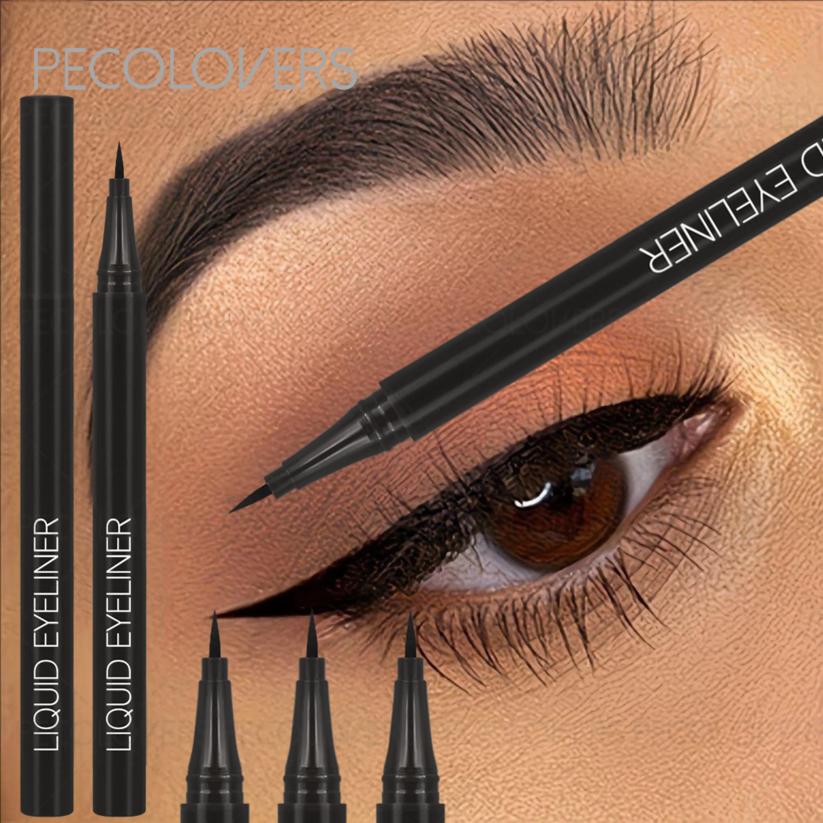 5pcs Waterproof and Long-Wearing Black Liquid Eyeliner Pens - Smooth and Fast-Drying, Hard to Remove Makeup