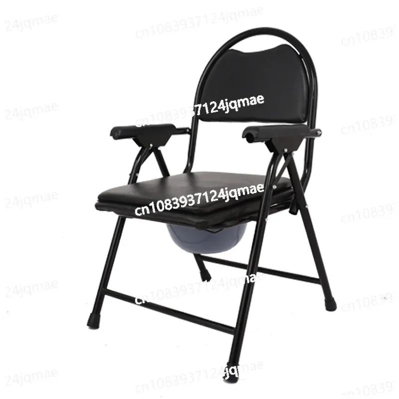 Portable multifunctional elderly toilet, thickened folding seat for disabled, pregnant woman shower chair