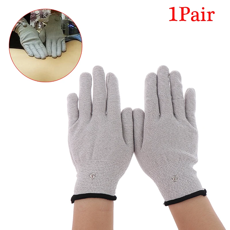 

1Pair Conductive Silver Fiber Electrode Gloves Pads Electrotherapy Massage New