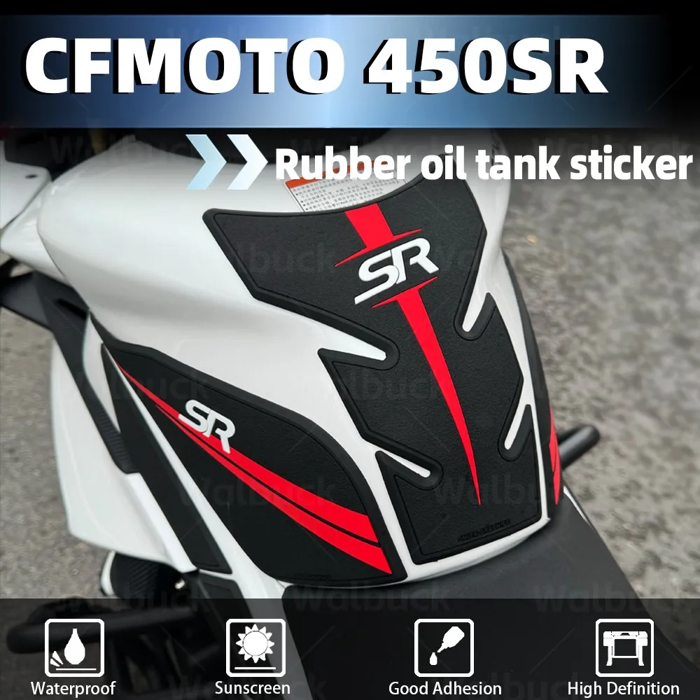 

3M Motorcycle Rubber Fuel Tank Side Stickers Protector Pad Accessories Decals Waterproof For CFMOTO 450SR 450 sr 2022 2023 2024