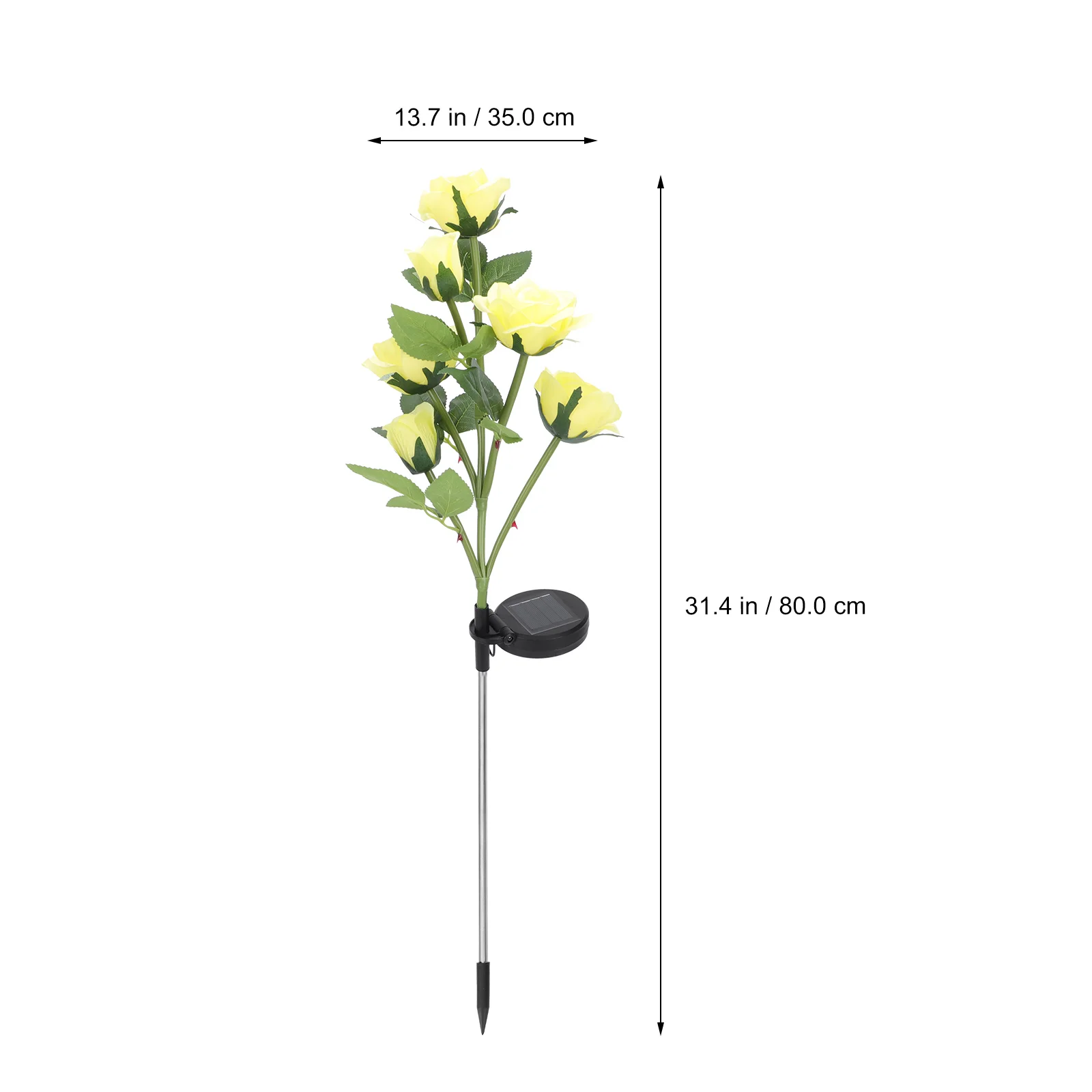 

Outdoor Ornaments Rose Lantern Yard Insert Lamp Light Floor Decorate Lawn Decorative Yellow