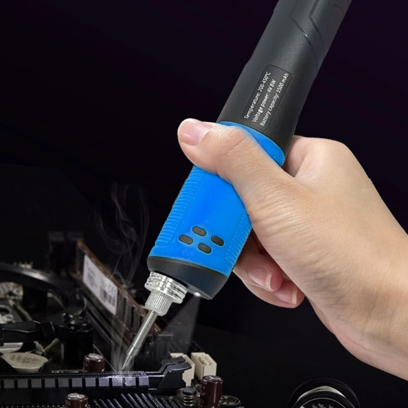 Wireless Soldering Iron Vertical Stand Built In 1500mAh Battery Rapid Heating Techs USB C Rechargeable Tool