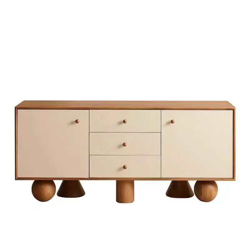 

side cabinet, French retro premium cream, white multi-functional medieval decorative cabinet, chest cabinet, entrance cabinet