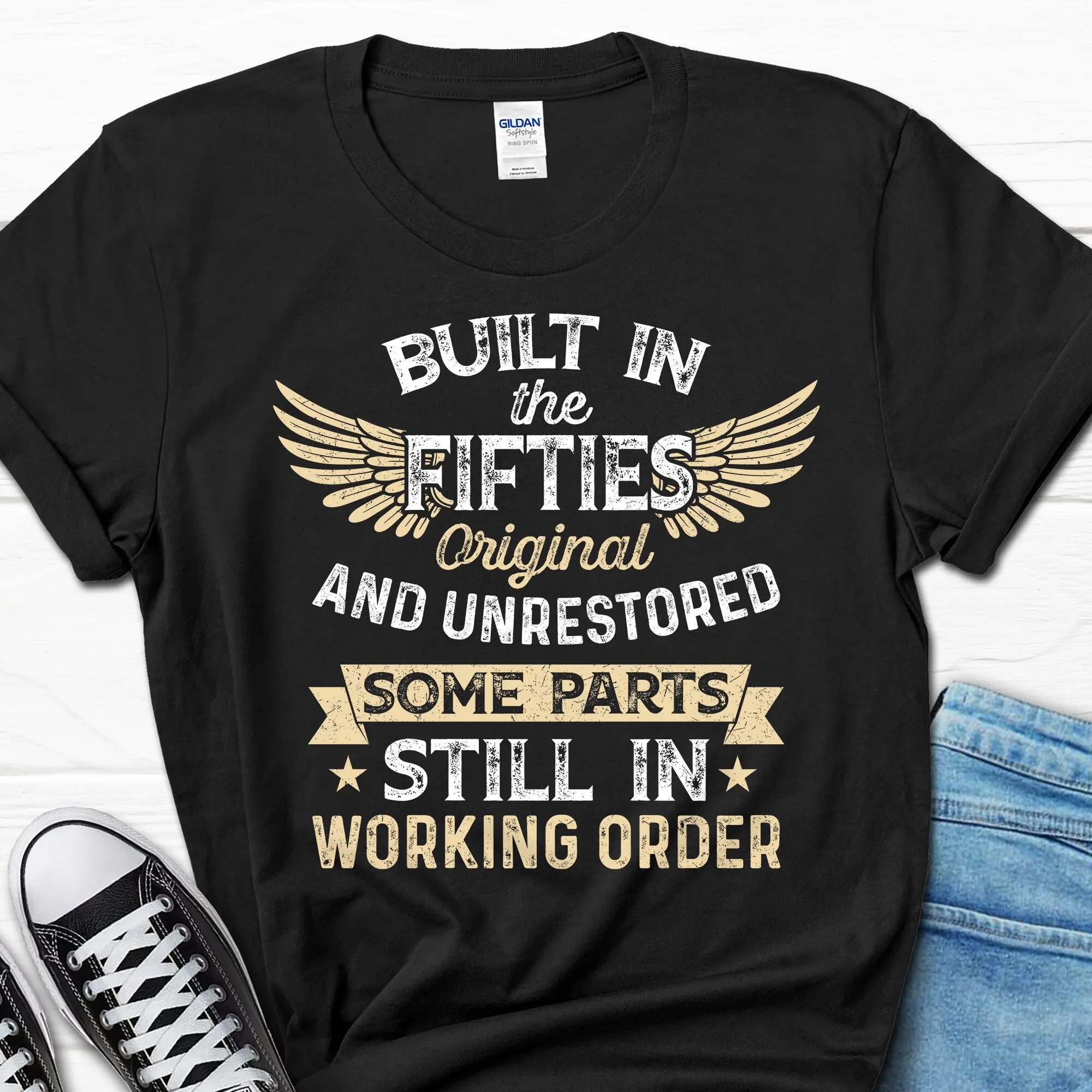 Built In The Fifties T Shirt 70 Year Old 70th Birthday Men's Born 50s B day for Him