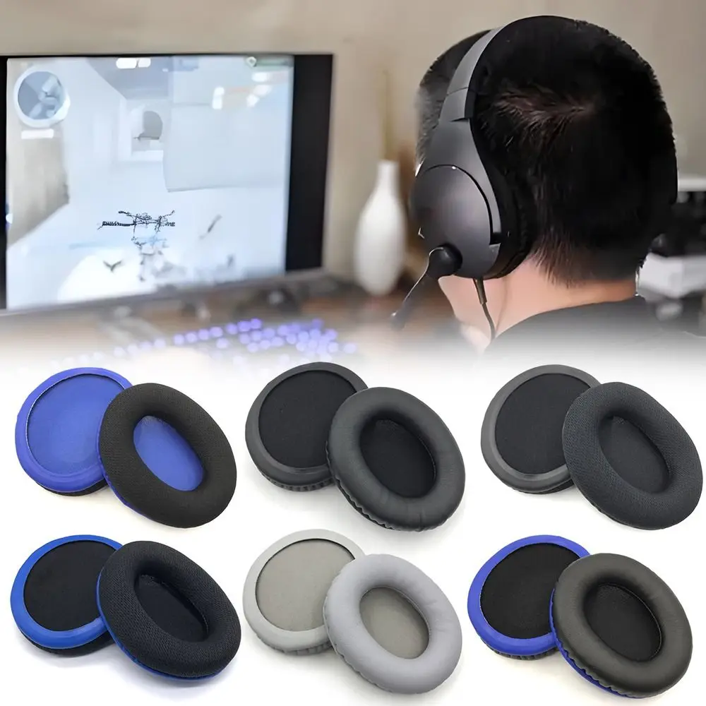 

1Pair Protein Leather Ear Pads Sponge Noise-Cancelling Ear Cushion Headset Repair Replacement for HyperX Cloud Core 7.1