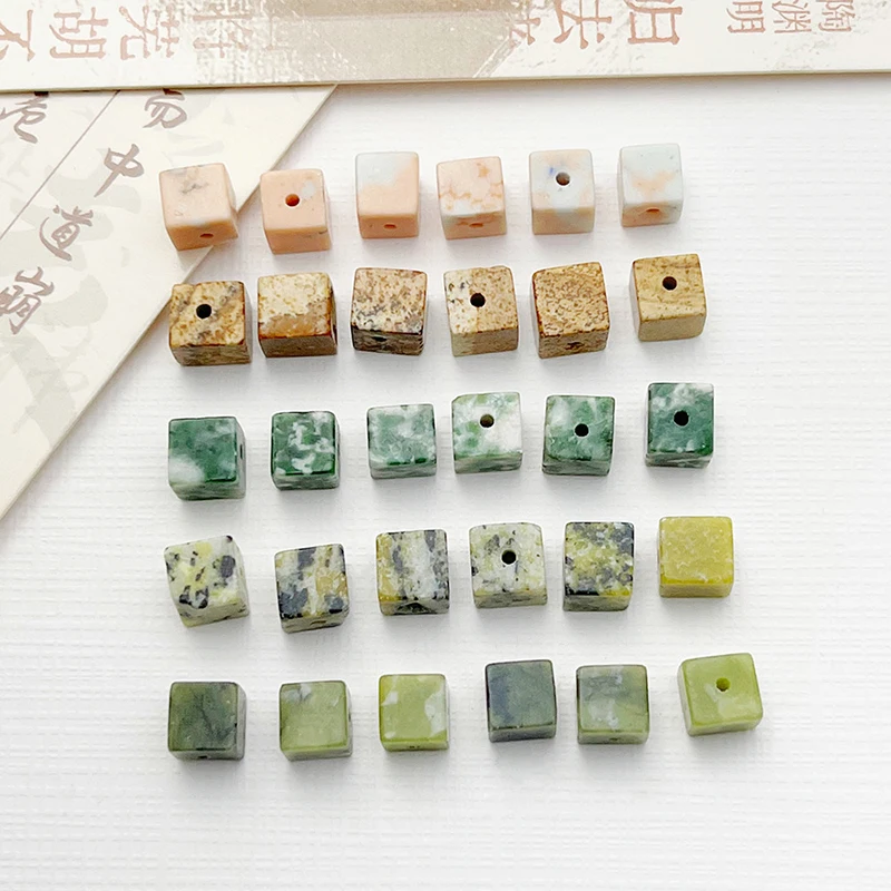 

20pcs/lot Jewelry AccessorDIY Natural Stone National Square Shaped Pendant Charms For Necklace