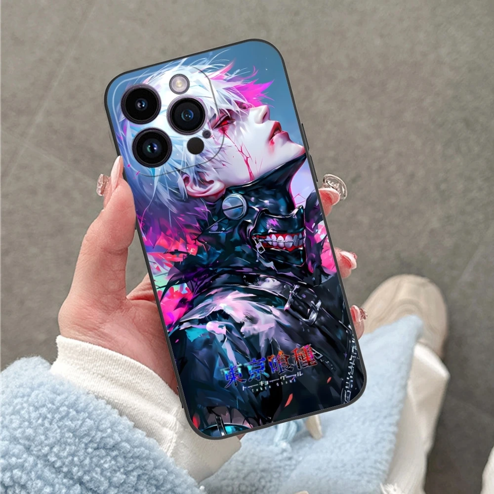 Funda de teléfono móvil Tokyo Ghoul Ken, carcasa suave negra para iPhone 15 14 13 12 11 X XR XS 8 7 Pro Max Plus Mini