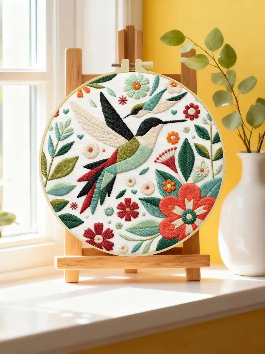 1 Stück 20x20 cm/15x15 cm (7,87/6,3 Zoll) Stickerei-Starter-Kit mit Meerblick, DIY-Kit, Stickerei-Set für Anfänger – Detail 6