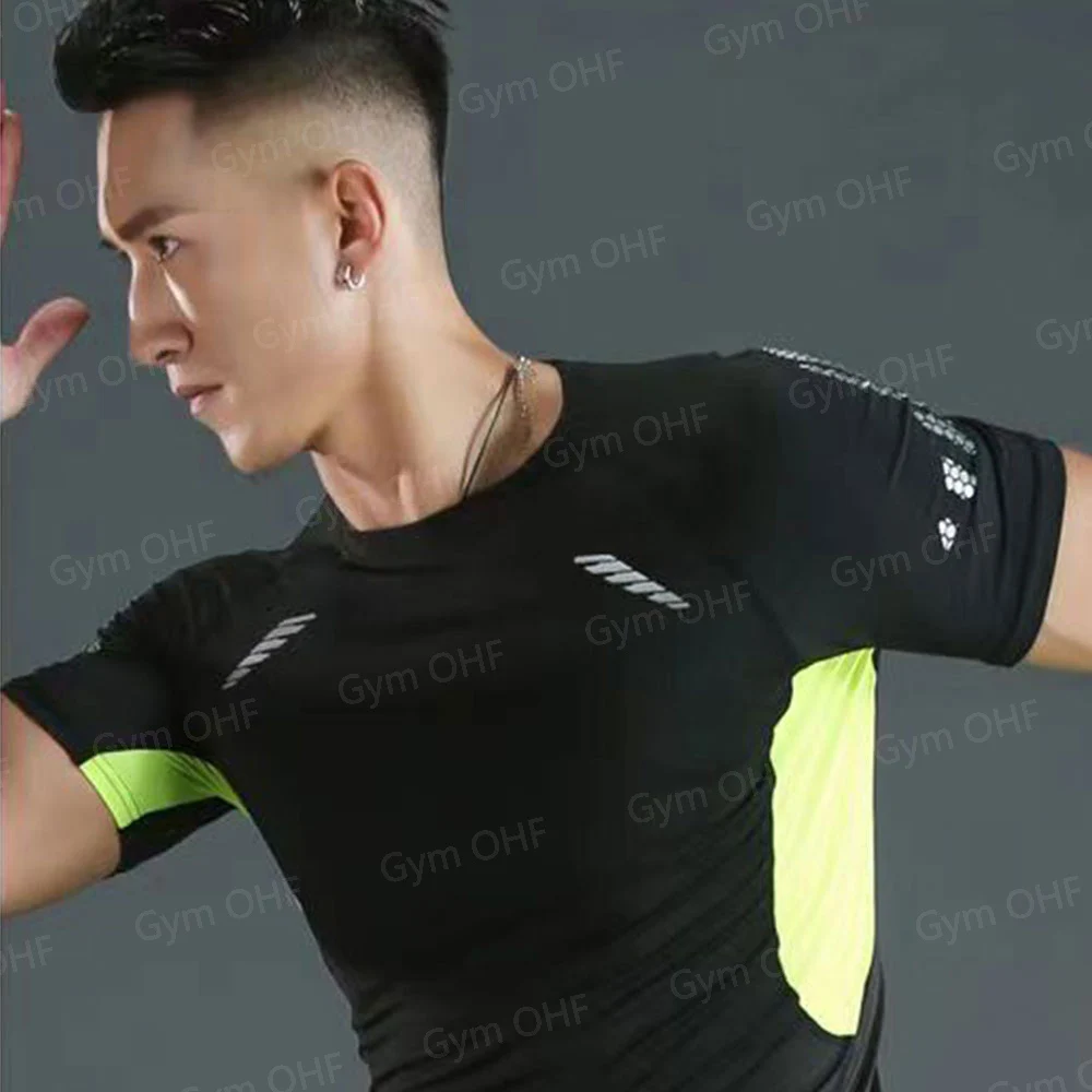 Kompression T Shirt Mann Quick Dry Lauf Gym Fitness Enge Sportswear Sommer Atmungsaktive Spinne Kurzarm T Shirt Männer 2099 – Detail 37