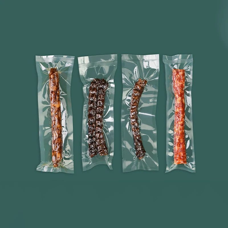 TETP 50Pcs Transparent Slender Strip Nylon Vacuum Food Bags Ginseng Ham Sausage Sealing Packaging Storage For Small Business