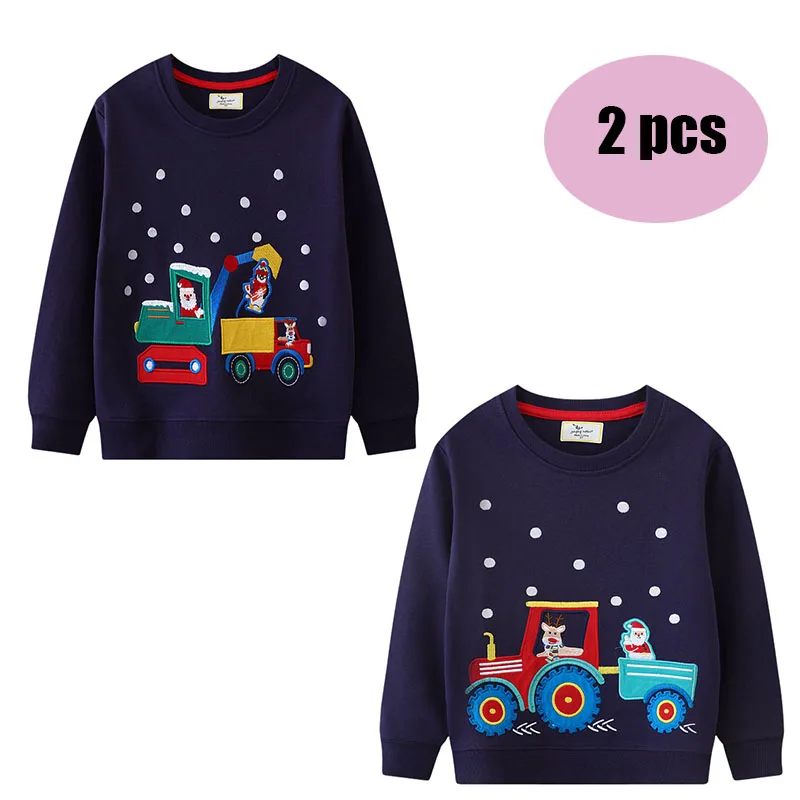 

Long Sleeve 2-7T Christmas Sweatshirts 2PCS Sets Animals Printed Boys Sweatshirts Children's Shirts Kids Autumn Spring Clothes