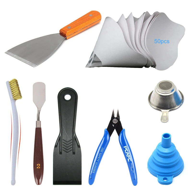 Resin Funnel Filter Cup Metal UV Curing Photon Cleaning Shovel Spatula 3D Accessories Kit trimming tool for SLA 3D Printer