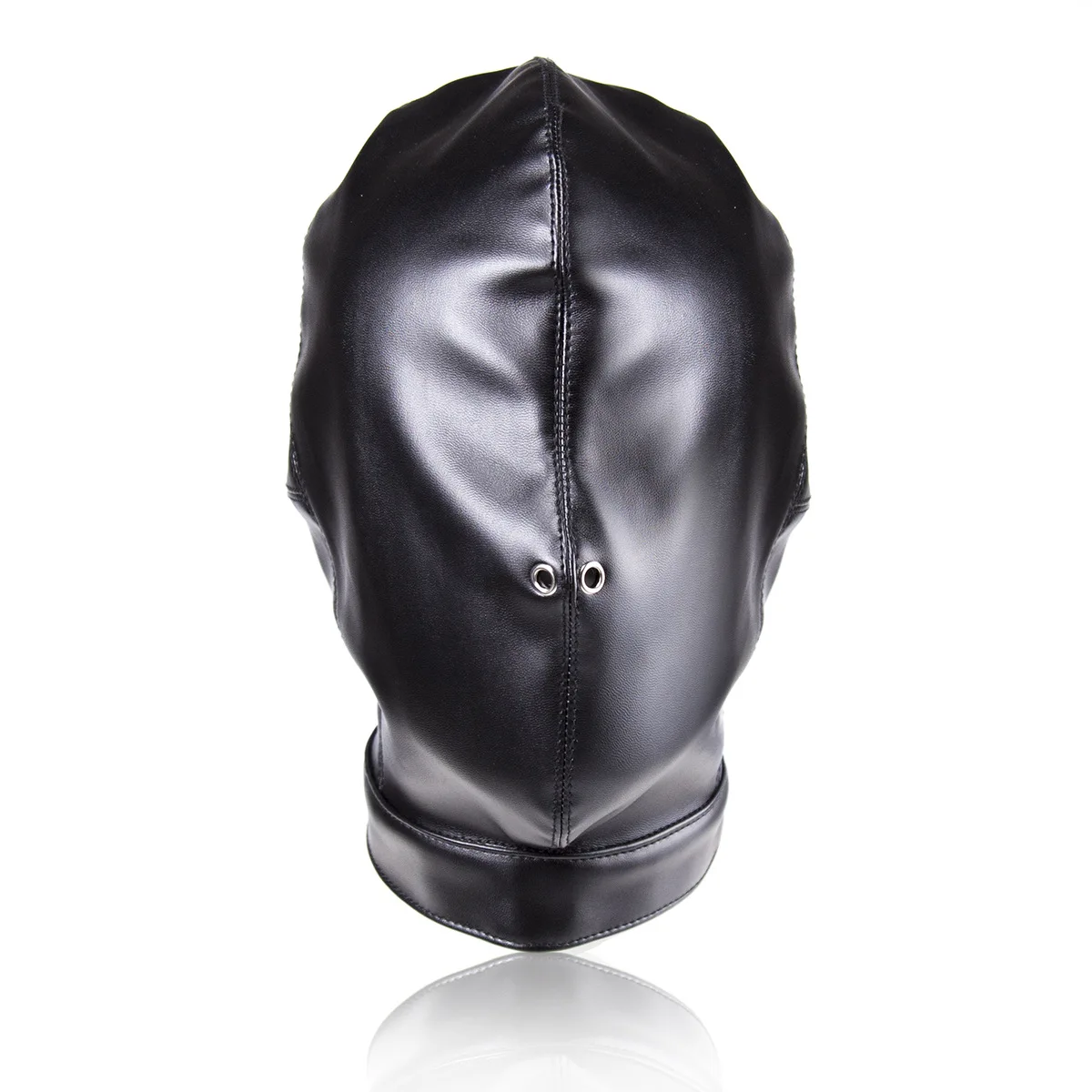

Анфас унисекс маска из искусственной кожи для мужчин и женщин, вечерние игры, головные уборы, косплей, сексуальные аксессуары, забавная маска для лица на Хэллоуин